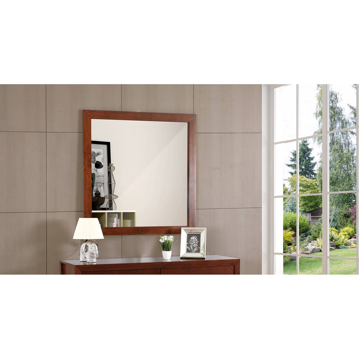 Passion Furniture Classic Square Dresser Mirror - 41x41