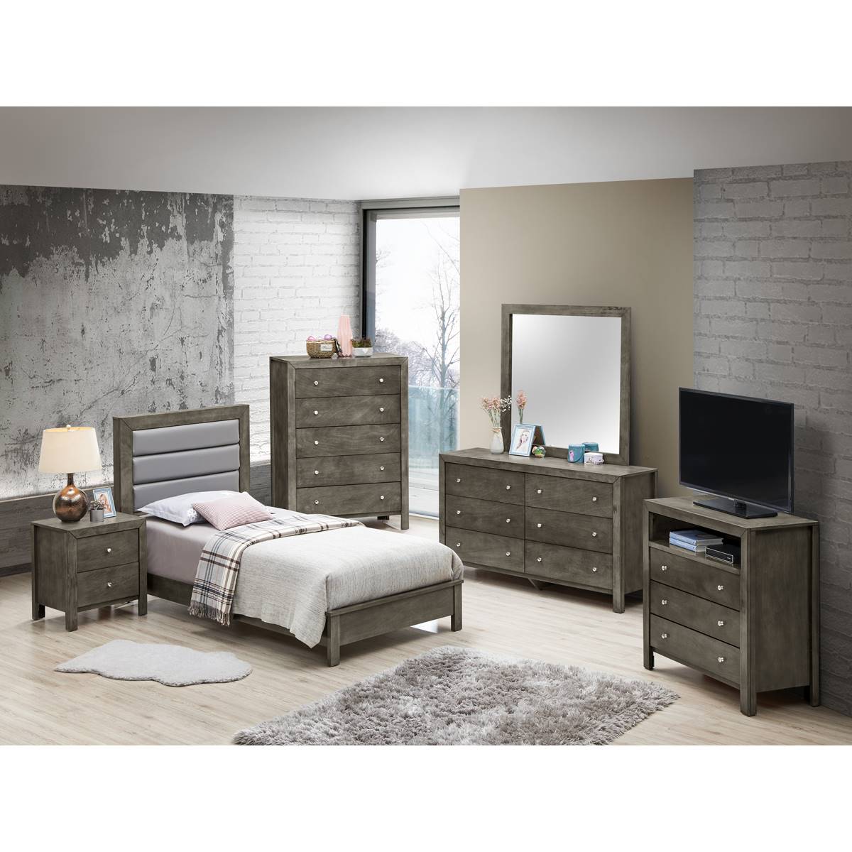 Passion Furniture Burlington Upholstered Bed Frame - Twin