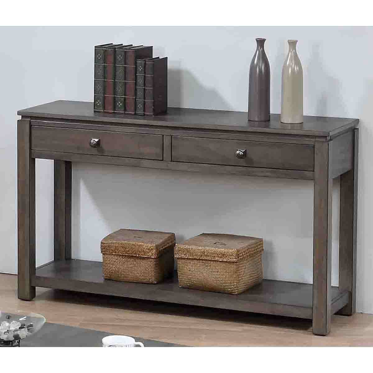 Besthom Shades Of Sand Weathered Wood Console Table