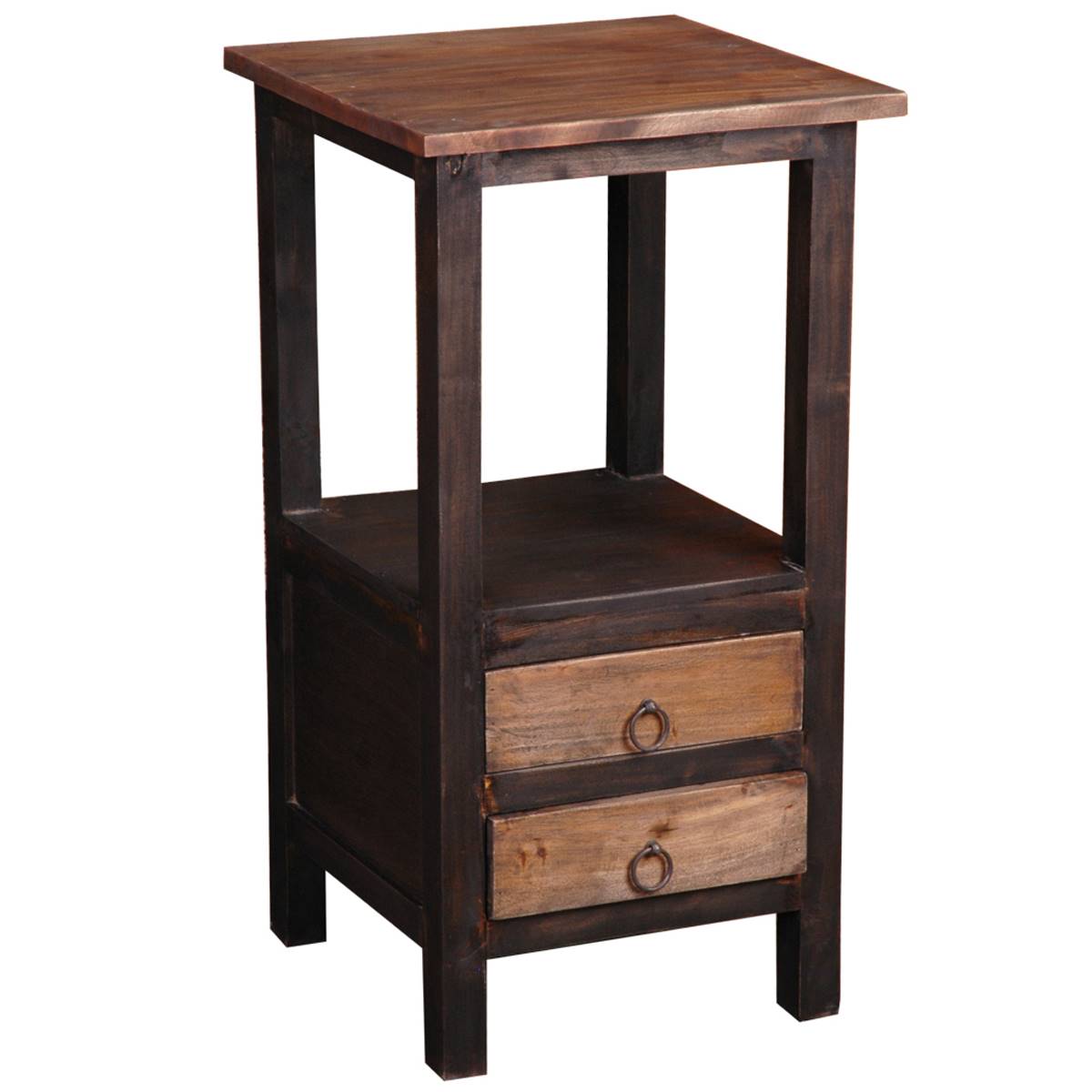 Besthom Chic Cottage End Table With 2 Drawers