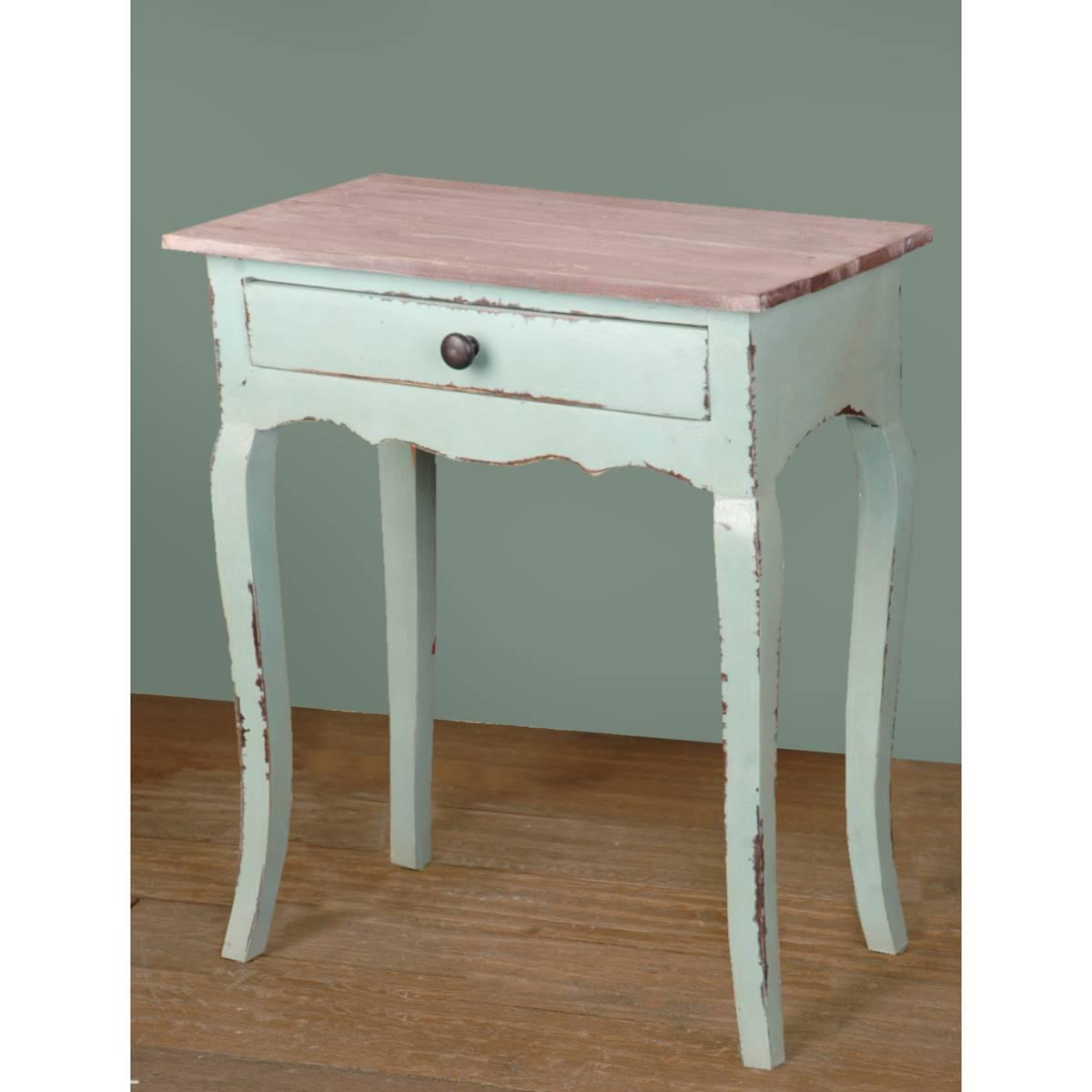 Besthom Chic Cottage Bahama Rectangular Wood End Table