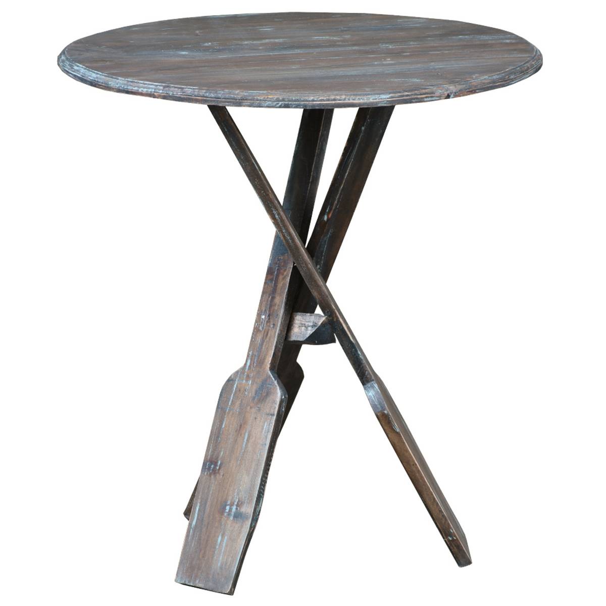 Besthom Chic Cottage Brown Bluebrush Brown Wood End Table