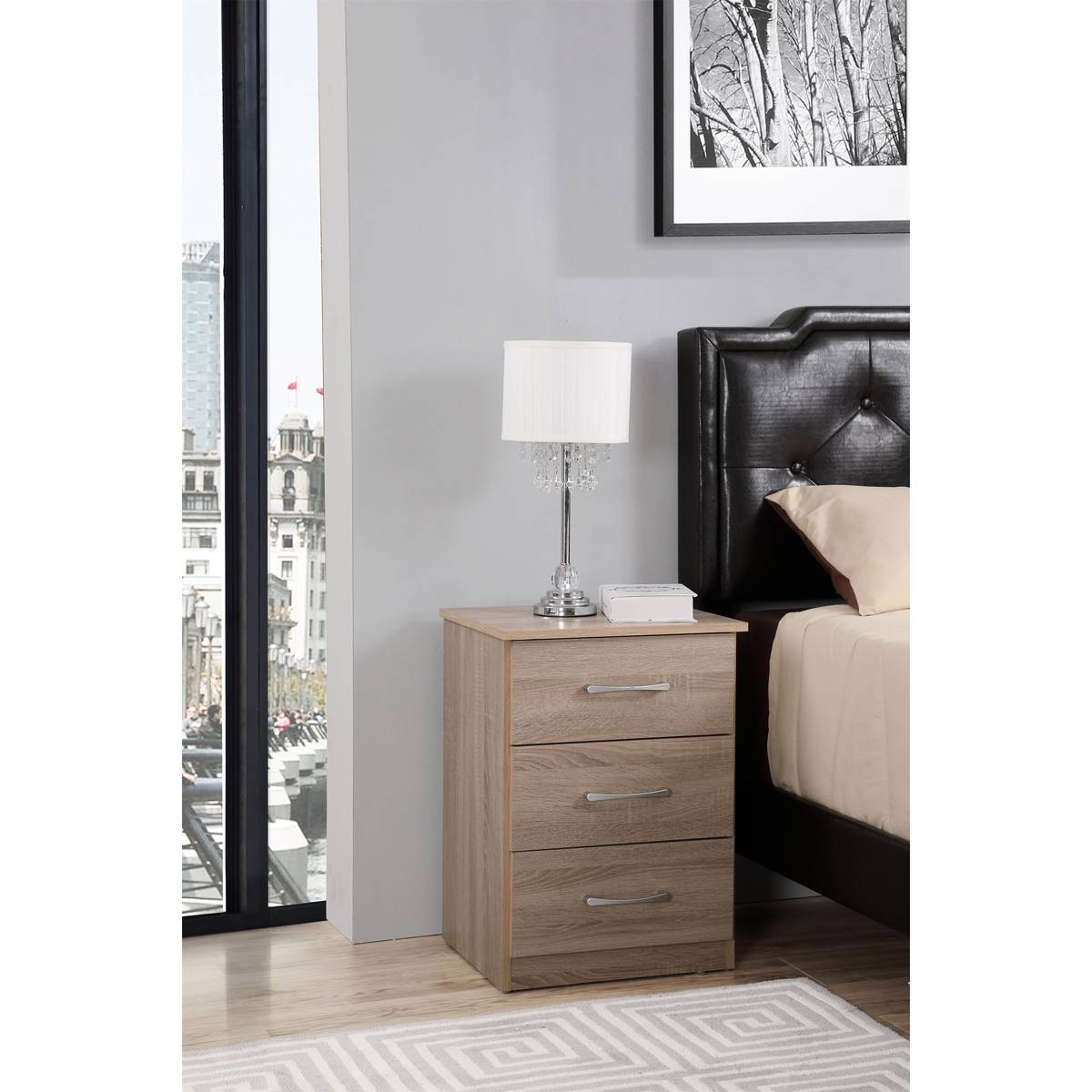 Passion Furniture Boston 3-Drawer Nightstand