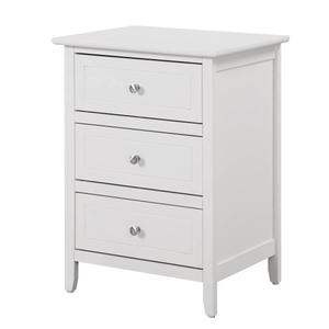 Passion Furniture Daniel 3-Drawer Nightstand