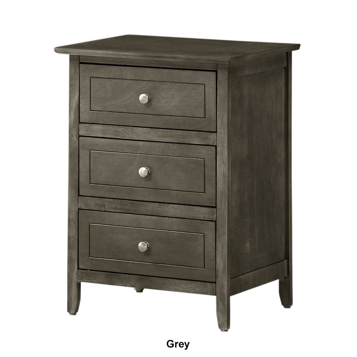 Passion Furniture Daniel 3-Drawer Nightstand