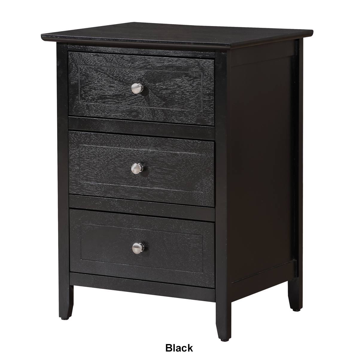 Passion Furniture Daniel 3-Drawer Nightstand