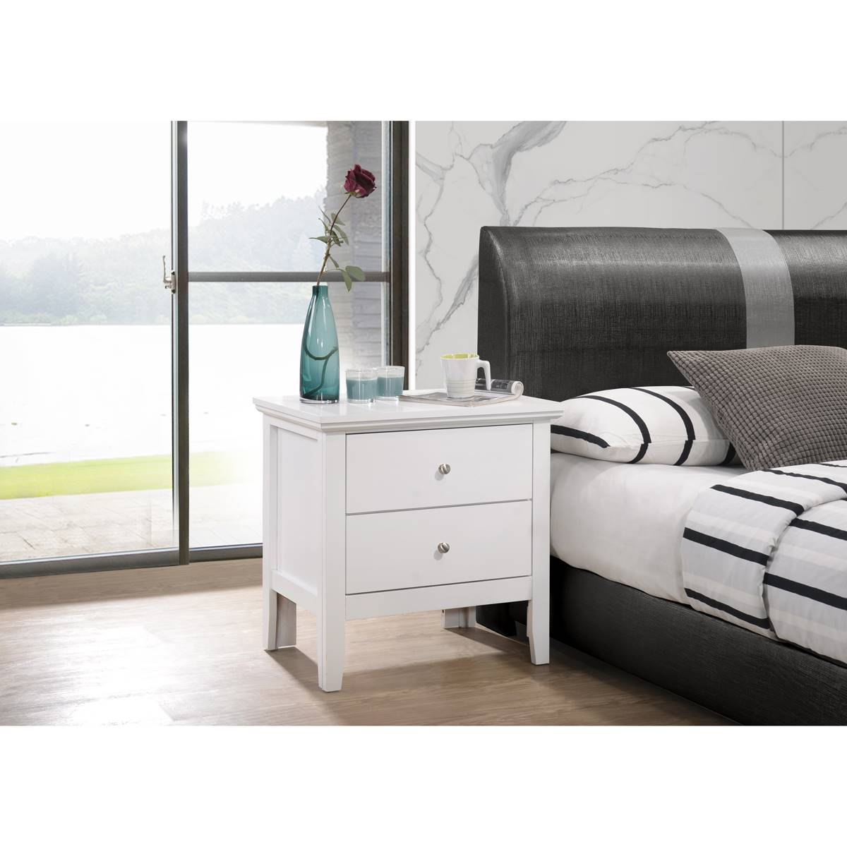 Passion Furniture Primo 2-Drawer Nightstand