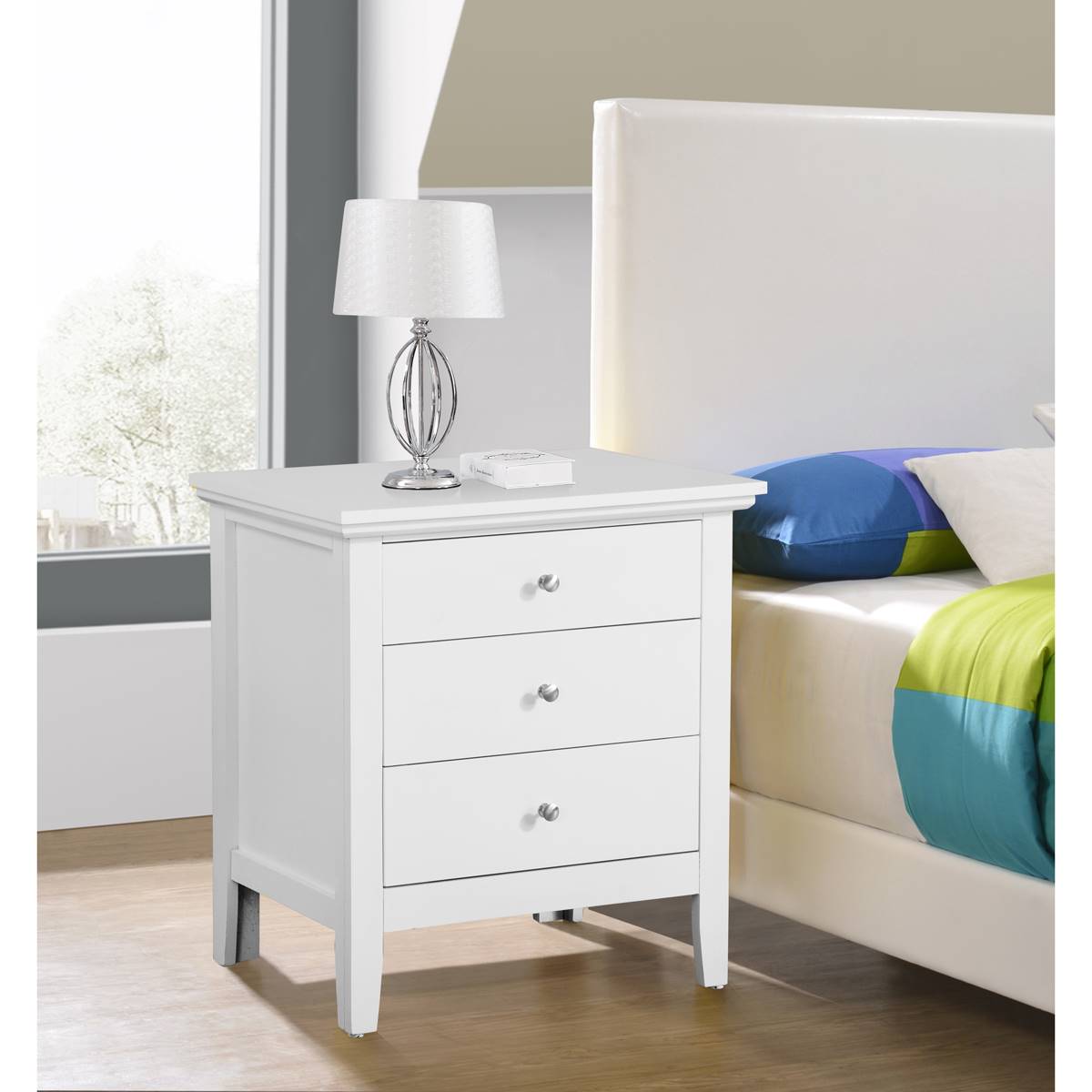 Passion Furniture Hammond 3-Drawer Nightstand