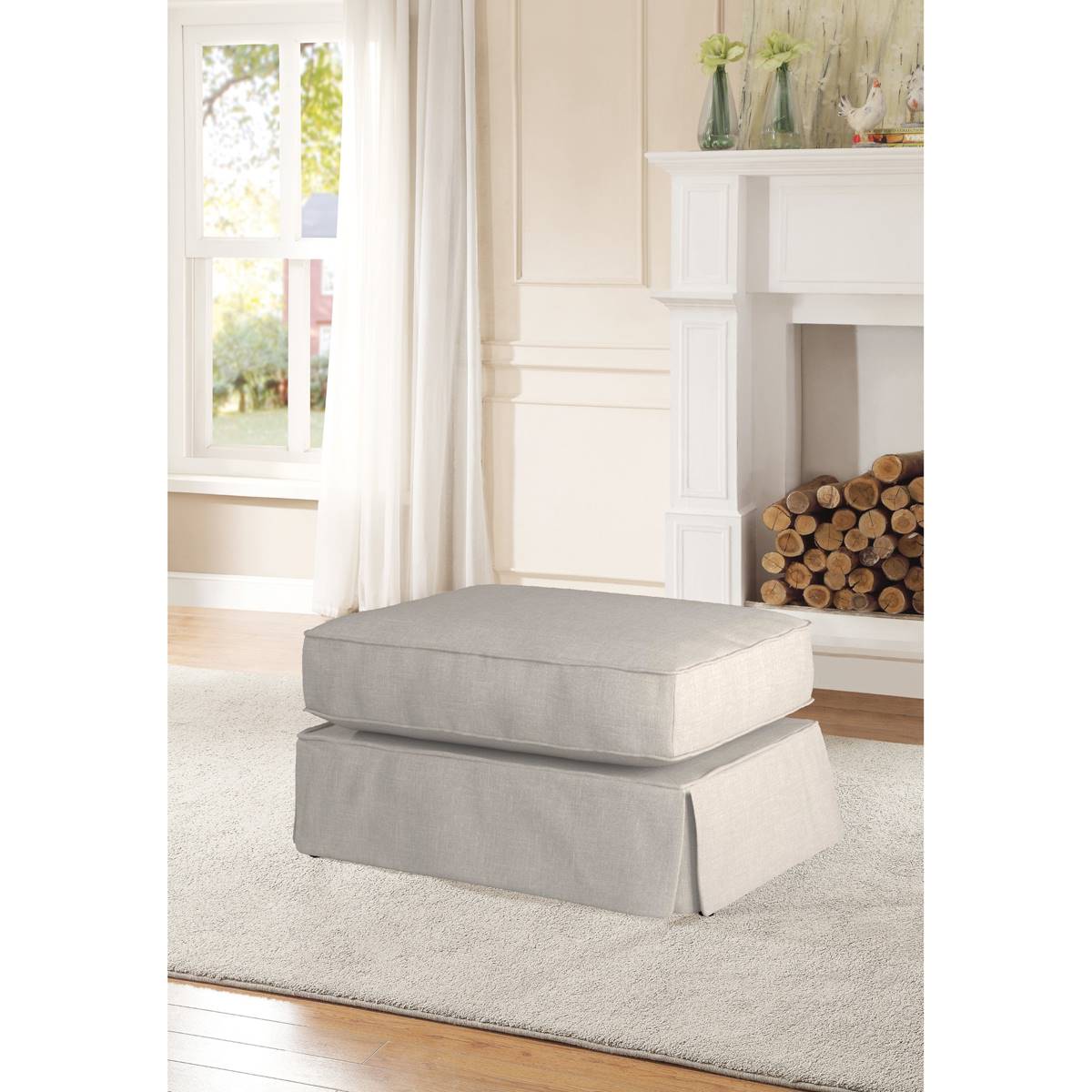 Besthom Horizon Upholstered Pillow Top Ottoman