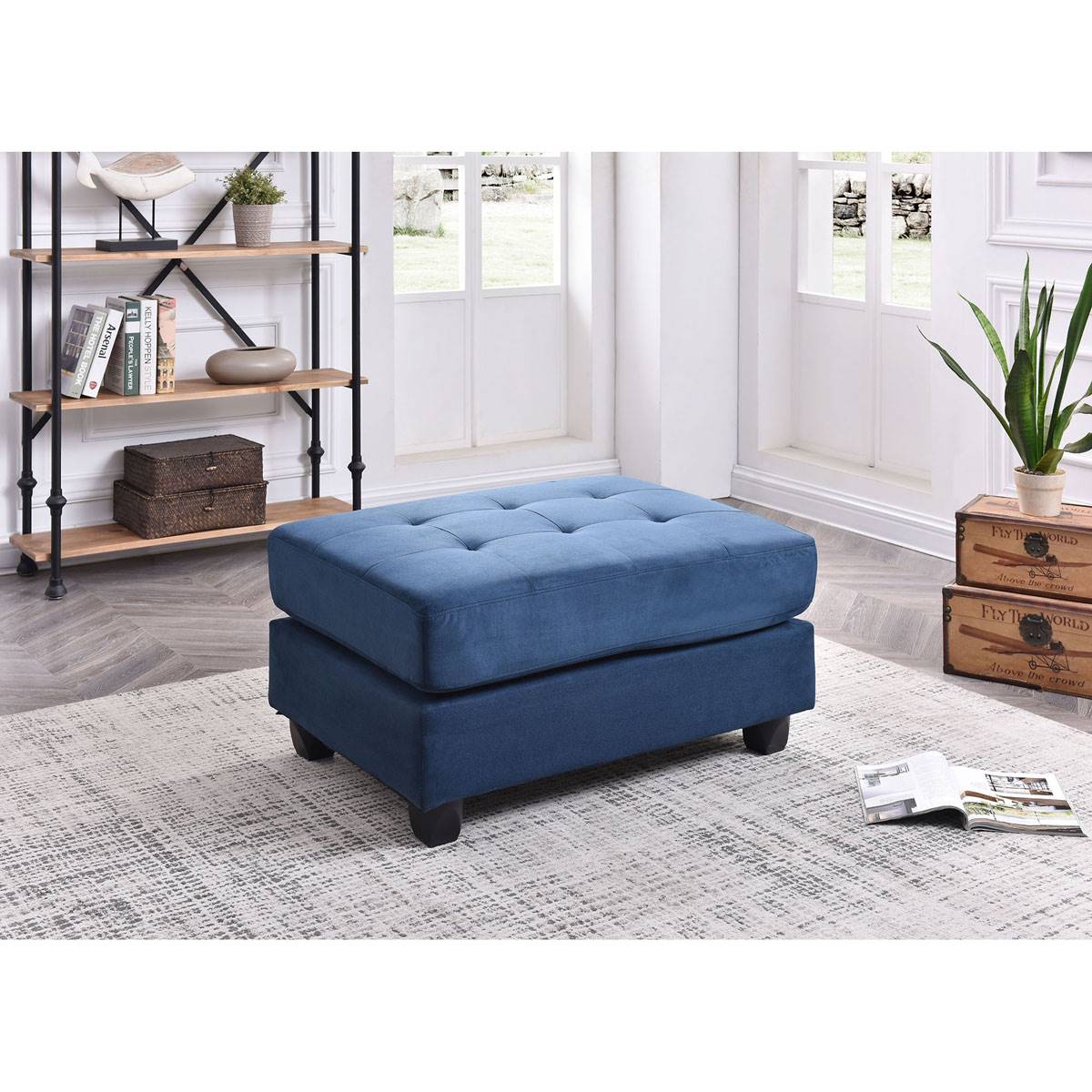 Passion Furniture Malone Tufted Ottoman