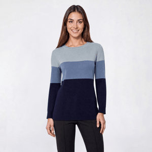 Womens Retrology Color Block Crew Neck Sweater