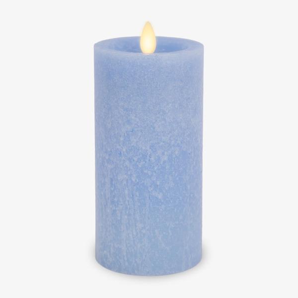 Luminara 3x6.5 Sea Glass Fameless LED Pillar Candle