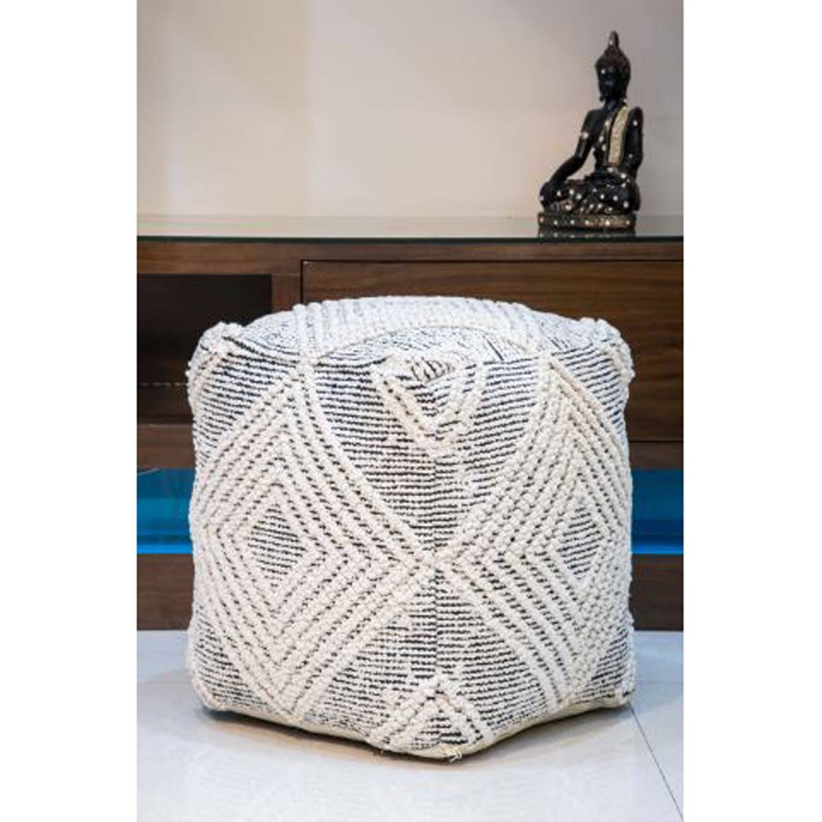 Diamond Ithaca Pouf Geometric Ottoman