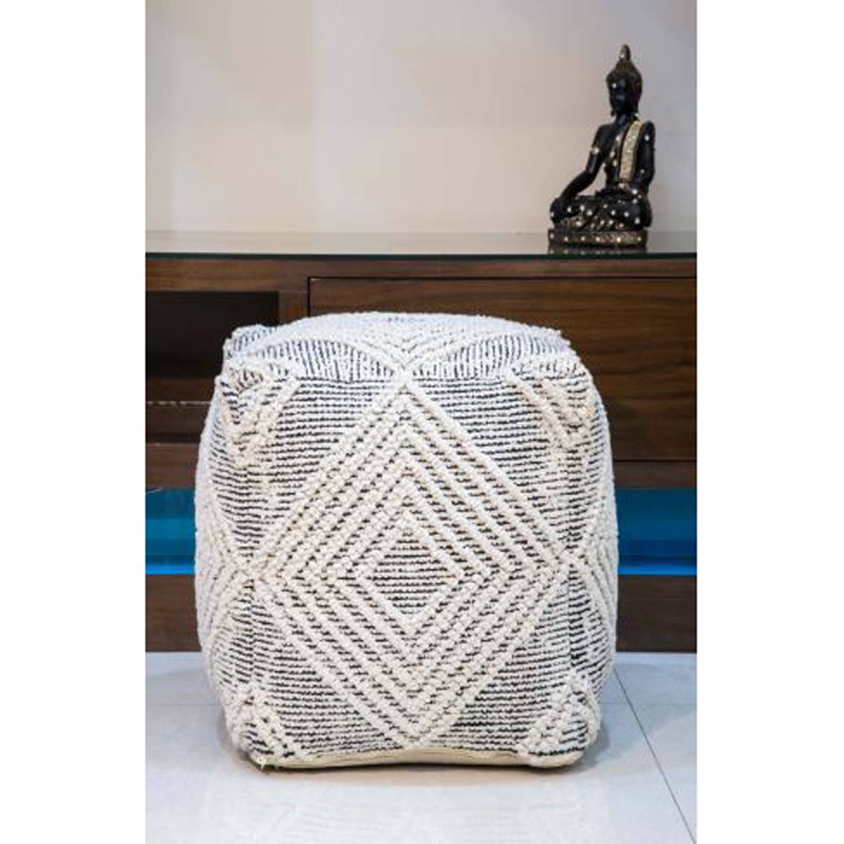 Diamond Ithaca Pouf Geometric Ottoman