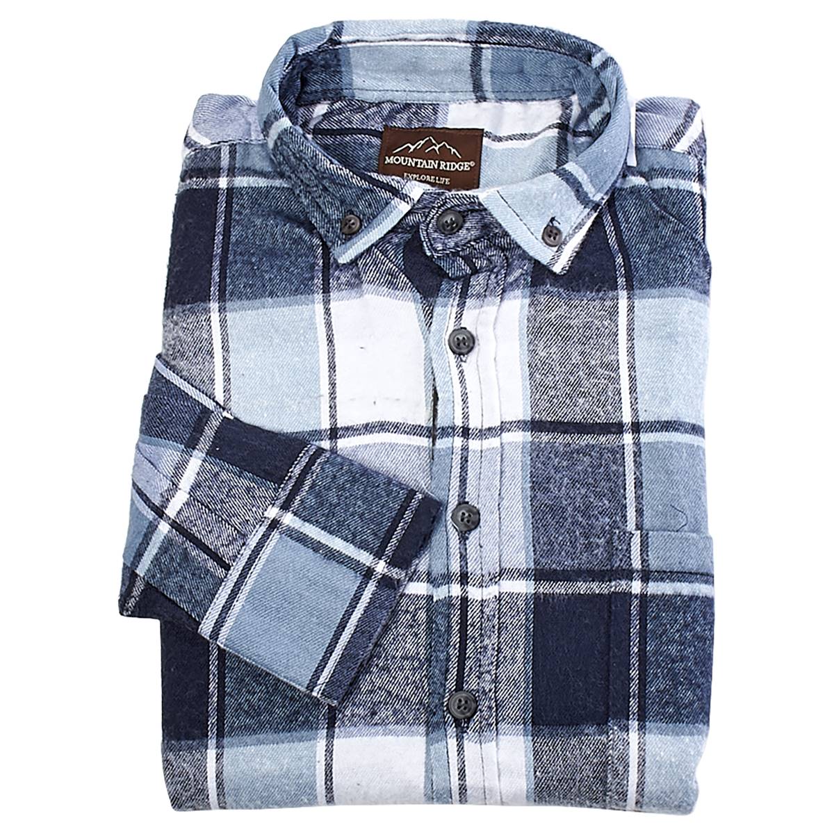 Mens Big & Tall Mountain Ridge(R) Flannel Shirt - Solid Grey