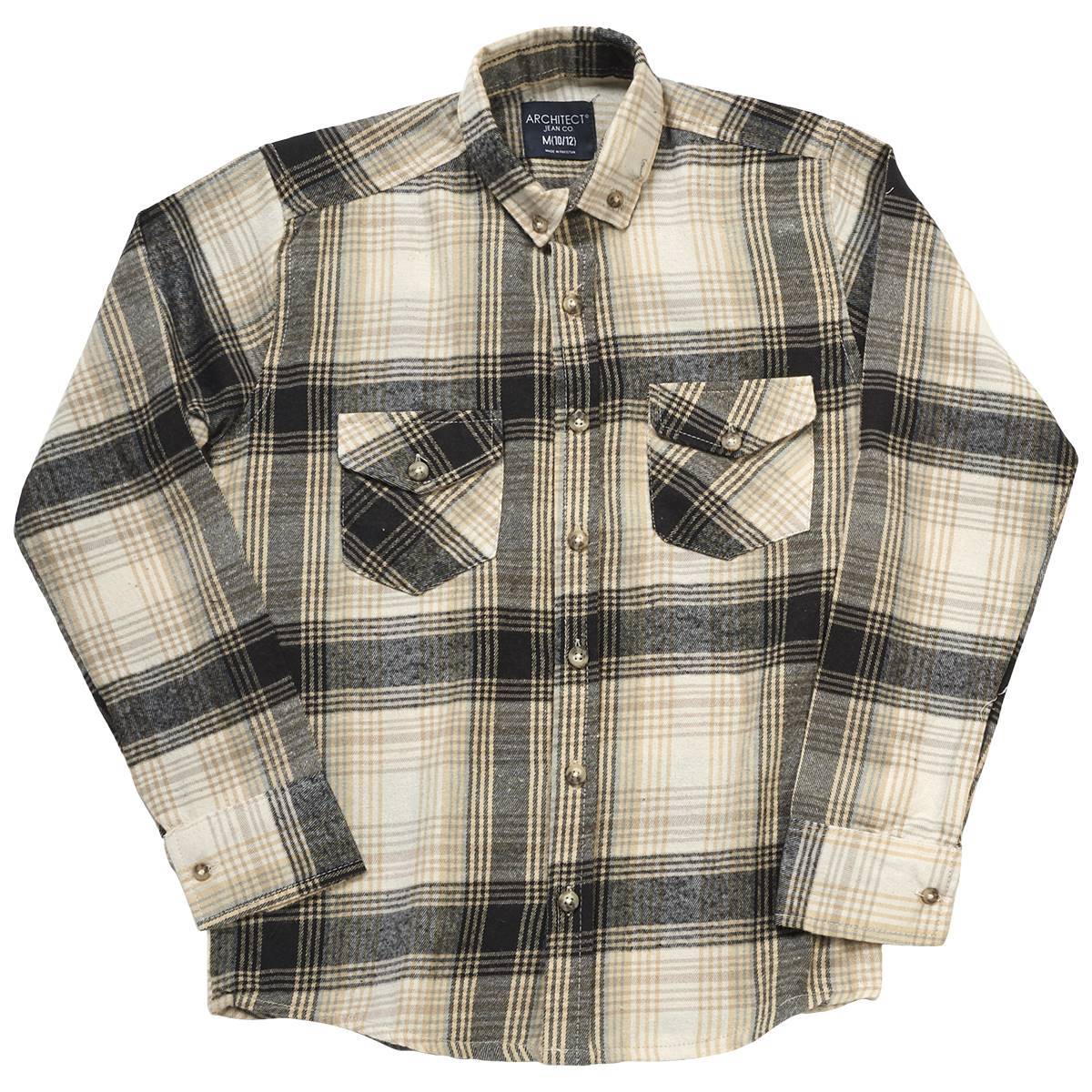 Boys (8-20) Architect(R) Jean Co. Flannel Shirt - Tan & Cream