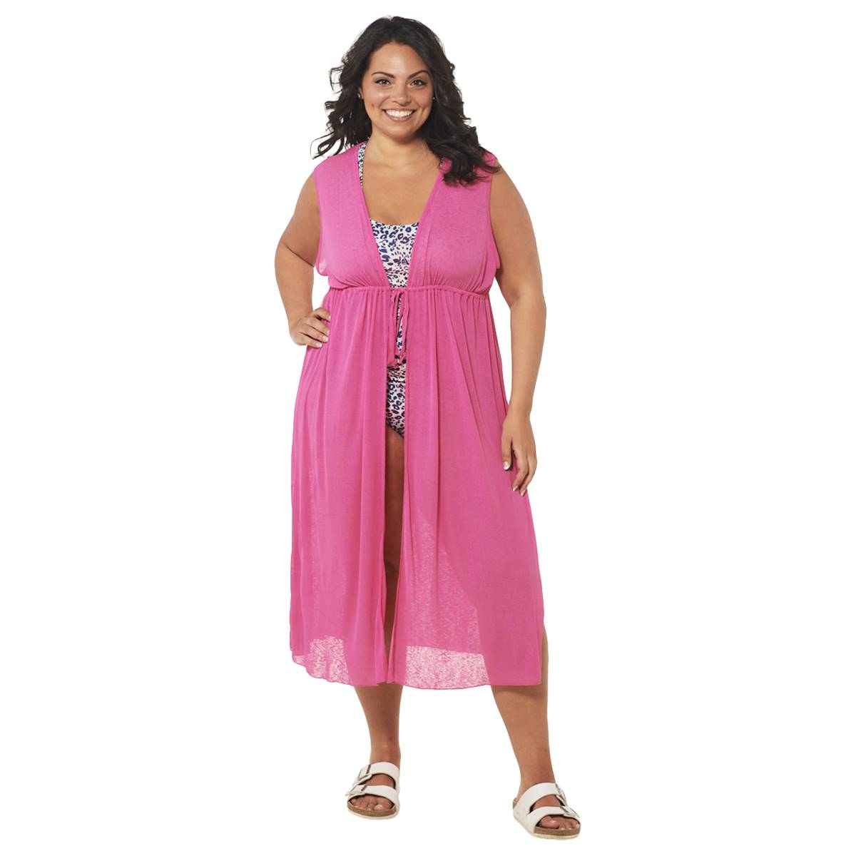 Plus Size Cover Me Onion Skin Duster Cover-Up