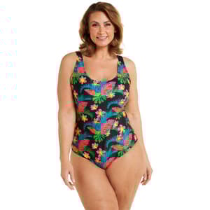Plus Size Nicole Miller Studio Scoop Neck One Piece Swimsuit