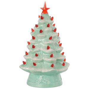 Mr. Christmas 12in. LED Ceramic Nostalgic Holly Christmas Tree