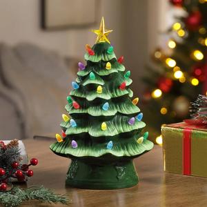 Mr. Christmas 12in. LED Nostalgic Green Ceramic Tree alternate view