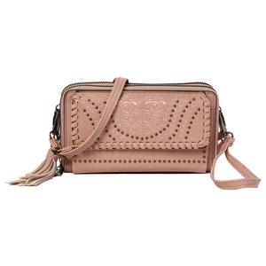 Womens Sam & Hadley Solid Embroidery Crossbody Wallet alternate view
