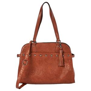 Sam & Hadley Paisley Embossed Satchel w/ Studs