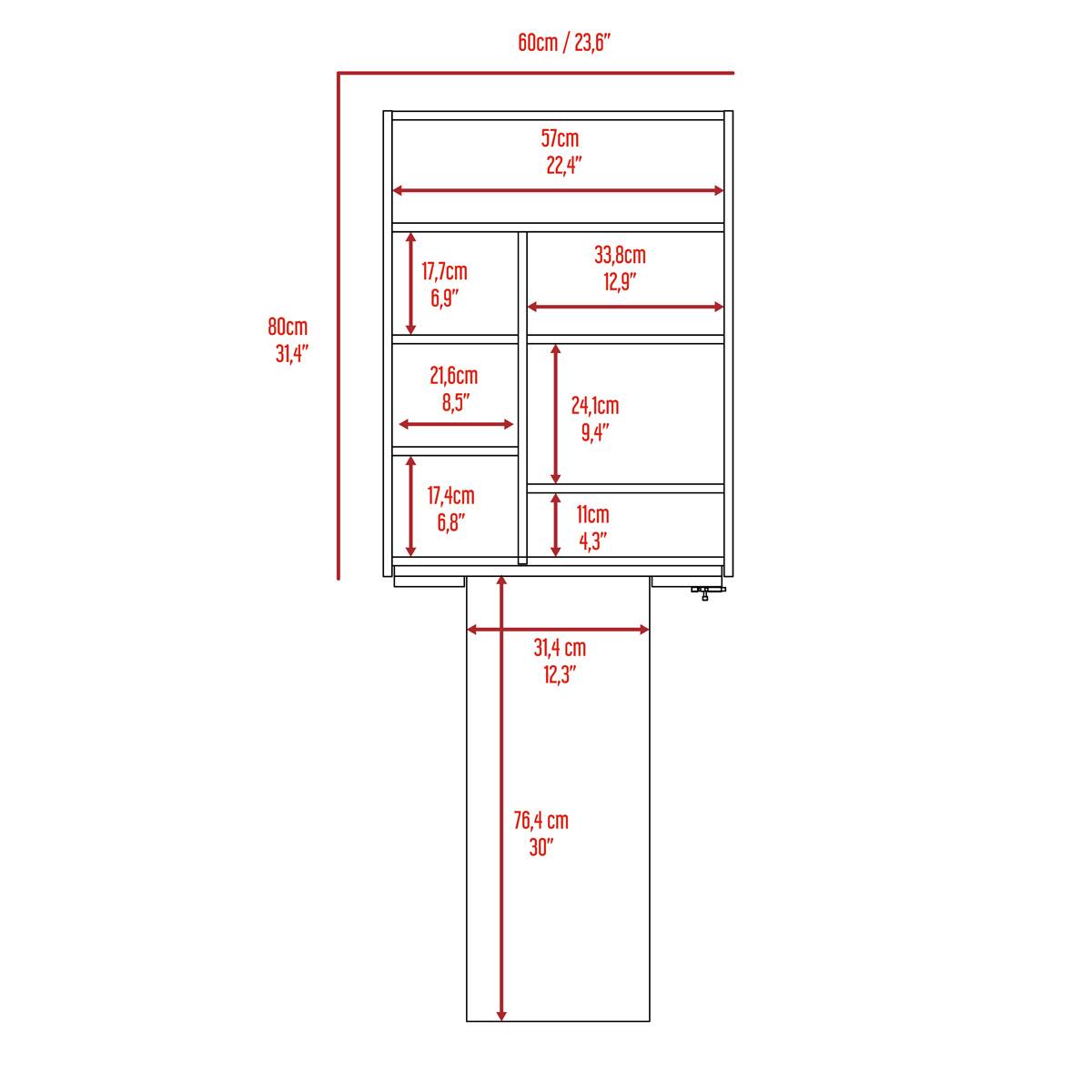 FM FURNITURE Dalton Light Grey Foldable Desk