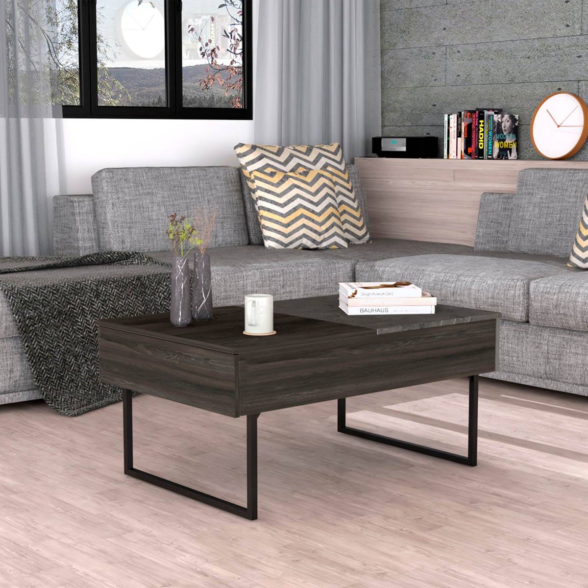 FM FURNITURE Georgetown Lift Onyx Top Coffee Table