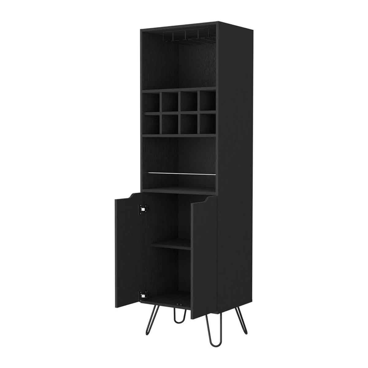 FM FURNITURE Sheffield H Bar Black Cabinet