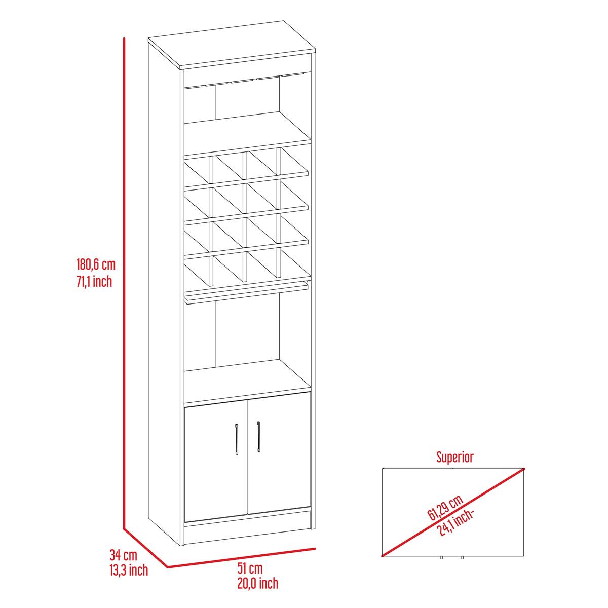 FM FURNITURE Illinois Bar Cabinet