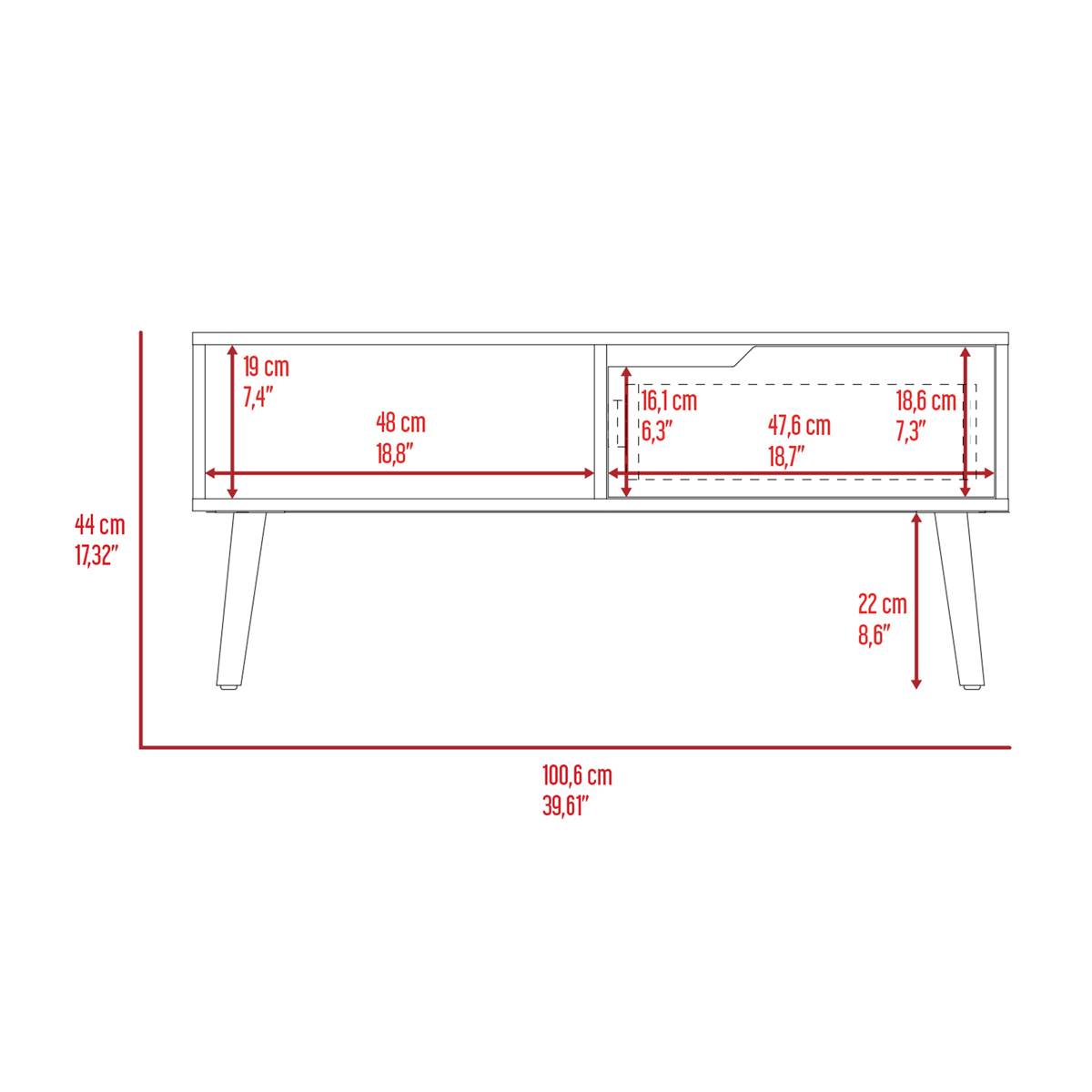 FM FURNITURE Hamburg Dark Walnut Coffee Table