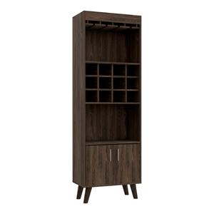 FM FURNITURE Edessa Dark Walnut Bar Cabinet