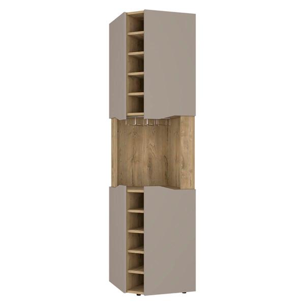FM FURNITURE Lyla Macadamia Corner Bar Cabinet