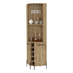 FM FURNITURE Reese Macadamia Corner Bar Cabinet