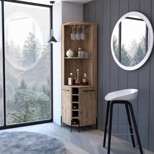 FM FURNITURE Reese Macadamia Corner Bar Cabinet alternate view