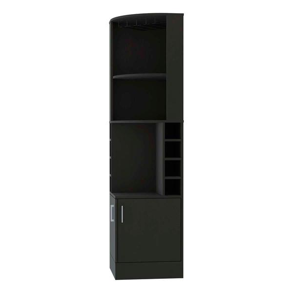 FM FURNITURE Kava Delhi Black Corner Bar Cabinet