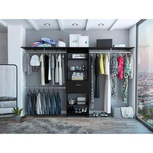 FM FURNITURE Broncos Dark Walnut Single Drawer Closet alternate view