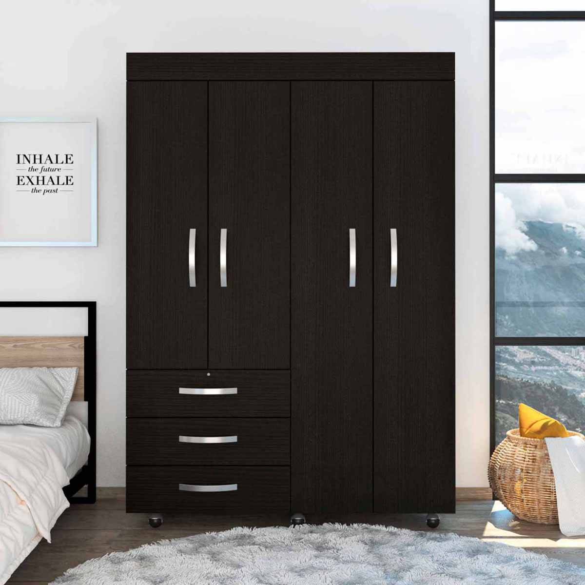 FM FURNITURE Janeiro Black Armoire