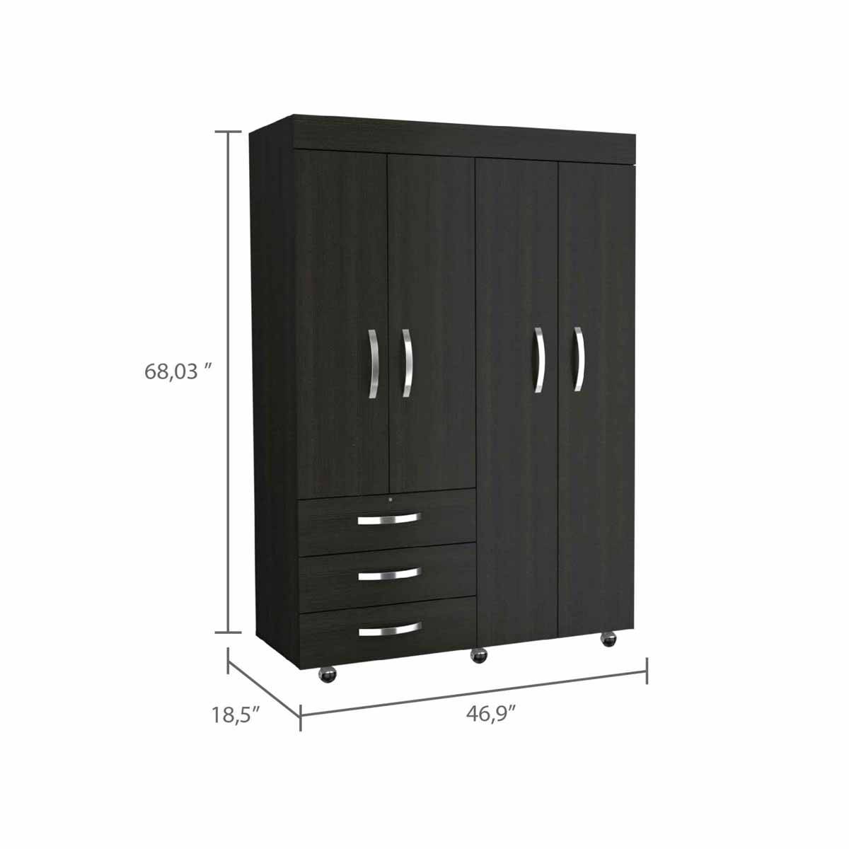 FM FURNITURE Janeiro Black Armoire