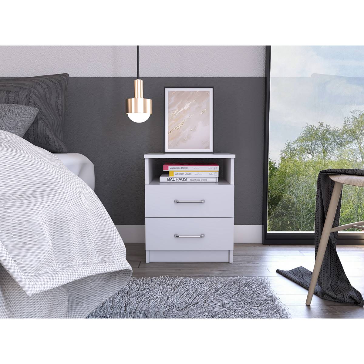 FM FURNITURE Oklahoma 2-Drawer Nightstand