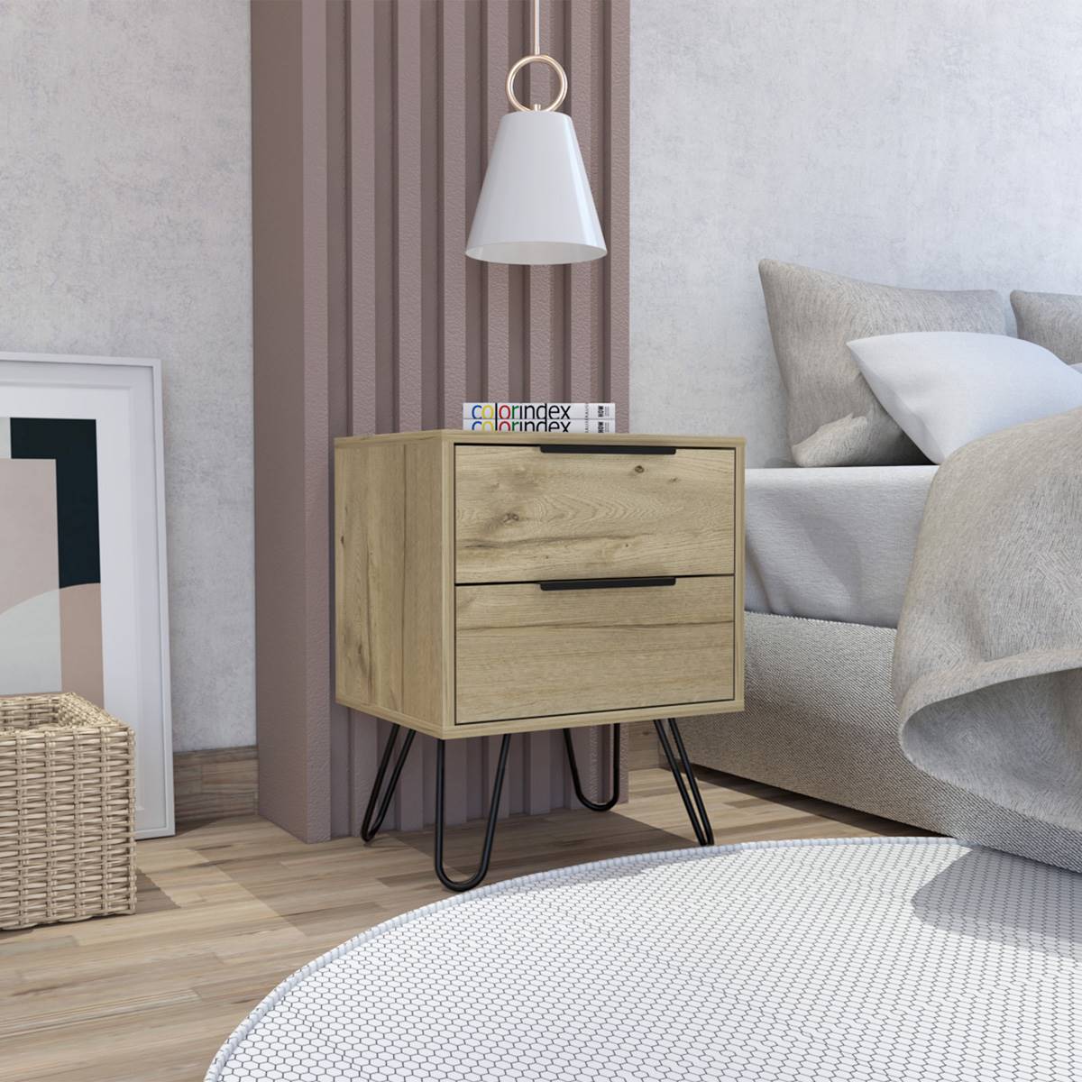 FM FURNITURE Nuvo 2-Drawer Nightstand