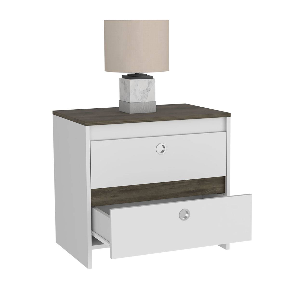 FM FURNITURE Moscow White Nightstand