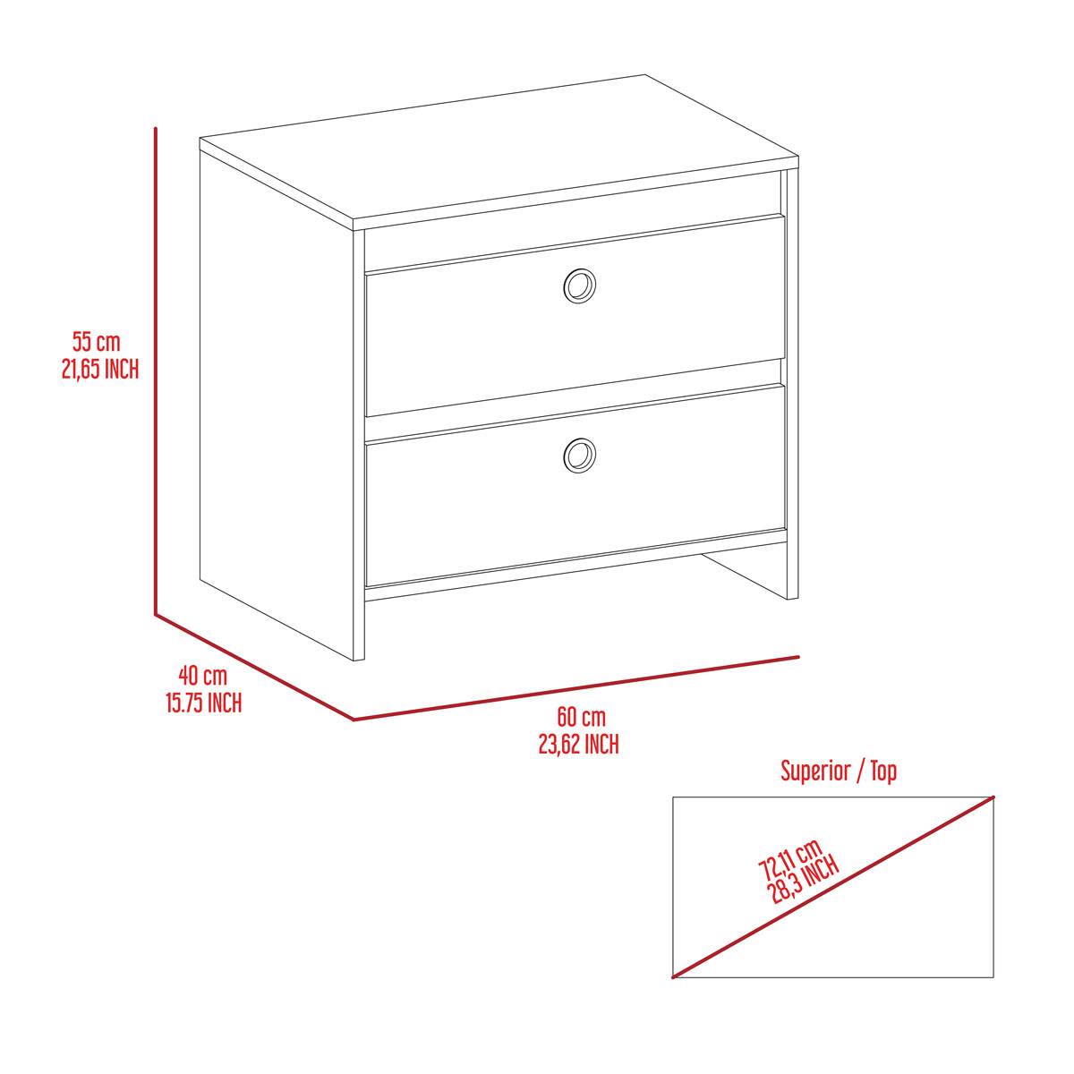 FM FURNITURE Moscow White Nightstand