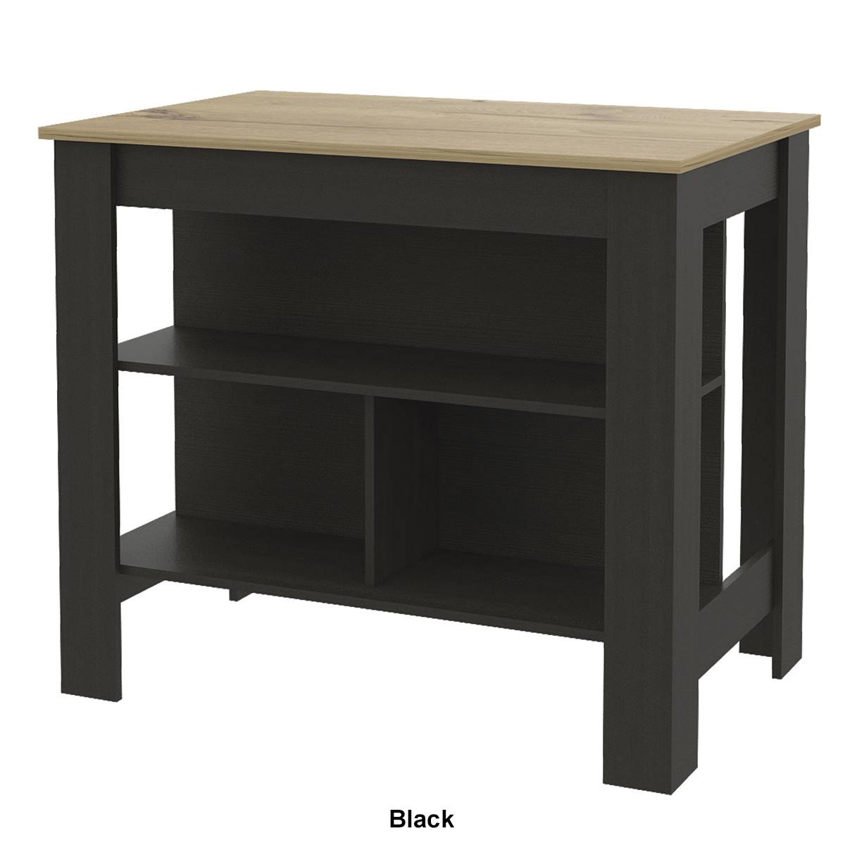 FM FURNITURE Brooklyn Wooden Top Kitchen Island