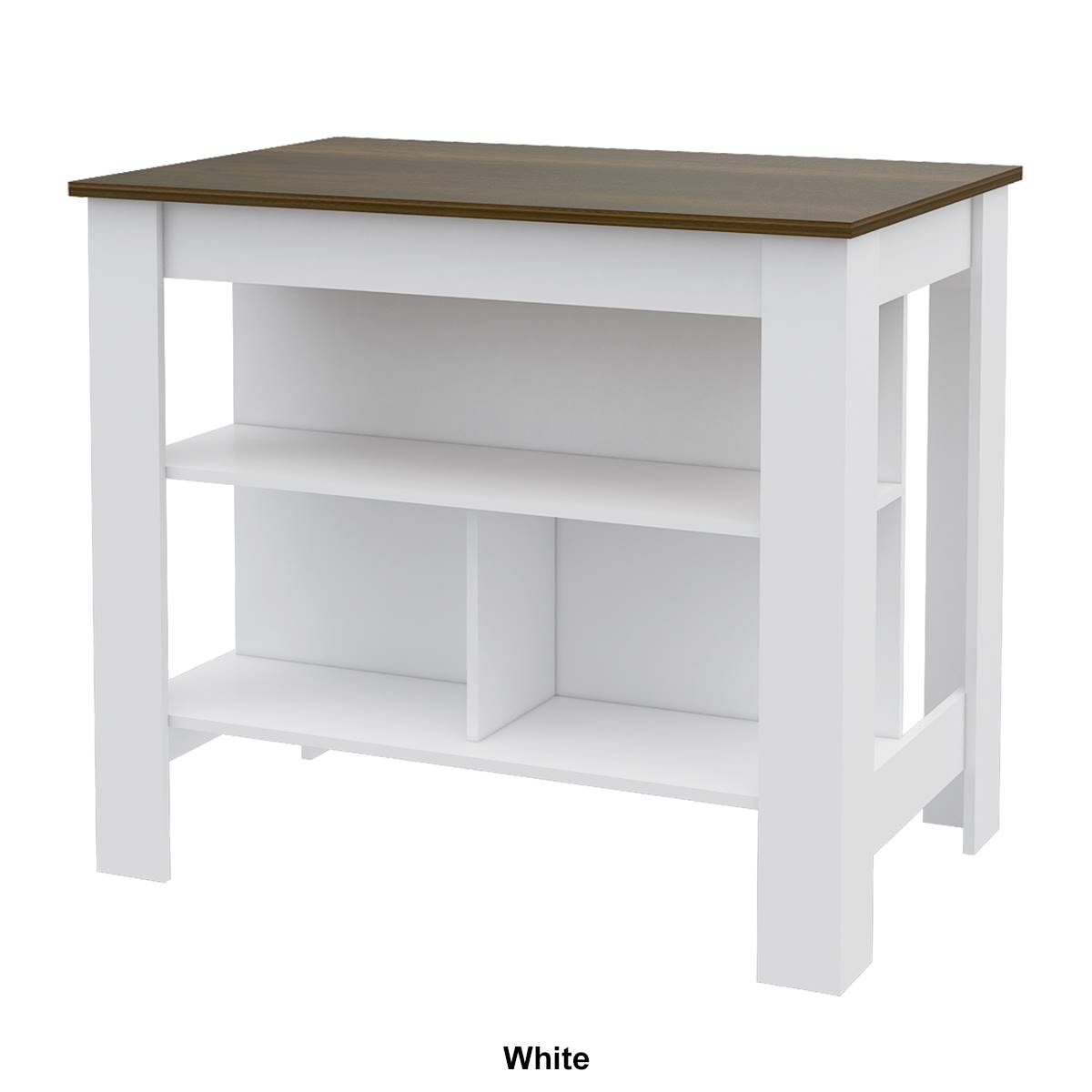 FM FURNITURE Brooklyn Wooden Top Kitchen Island