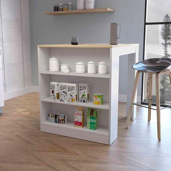 FM FURNITURE Alameda Pine Top Kitchen Island alternate view