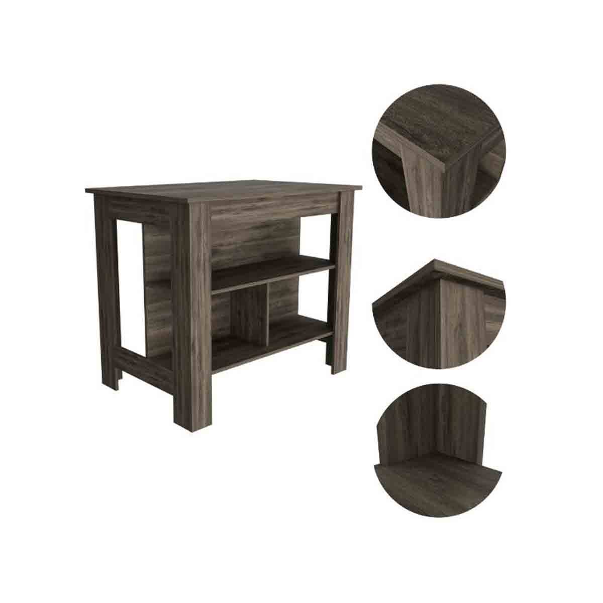 FM FURNITURE Brooklyn Wooden Kitchen Island