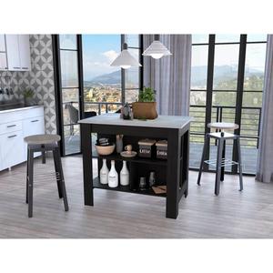 FM FURNITURE Brooklyn Ibiza Marble Top Kitchen Island alternate view