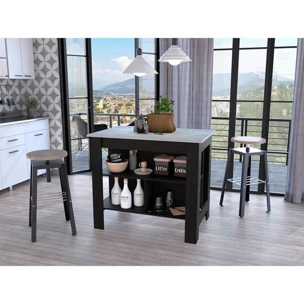 FM FURNITURE Brooklyn Ibiza Marble Top Kitchen Island alternate view