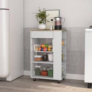 FM FURNITURE Shelton White Kitchen Cart alternate view